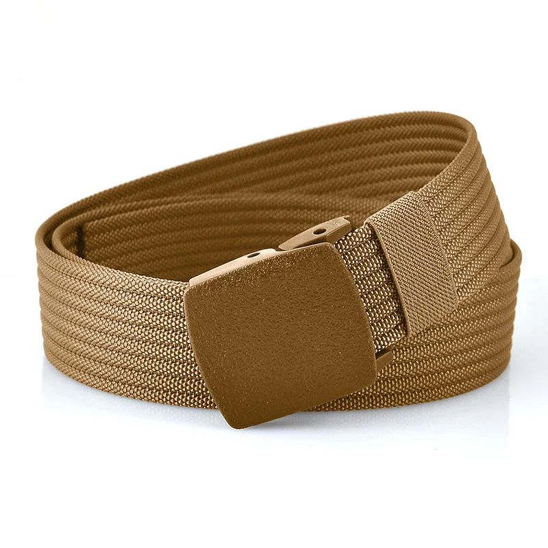 Men Belts Fashion Unisex Jeans Belts Adjustable Belt Men Outdoor Travel Tactical Waist Belt with Plastic Buckle for Pants 120cm