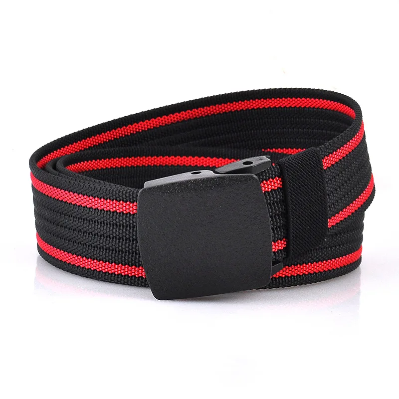 Men Belts Fashion Unisex Jeans Belts Adjustable Belt Men Outdoor Travel Tactical Waist Belt with Plastic Buckle for Pants 120cm