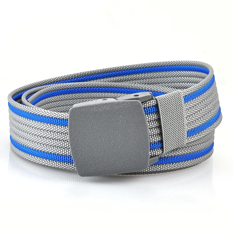 Men Belts Fashion Unisex Jeans Belts Adjustable Belt Men Outdoor Travel Tactical Waist Belt with Plastic Buckle for Pants 120cm