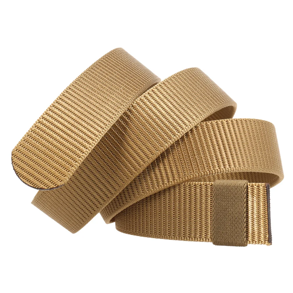 Unisex Canvas No Buckle Belt High Quality Outdoor Mountaineering Multifunctional Tactical Nylon Men Women Trouser Belt 3.4cm