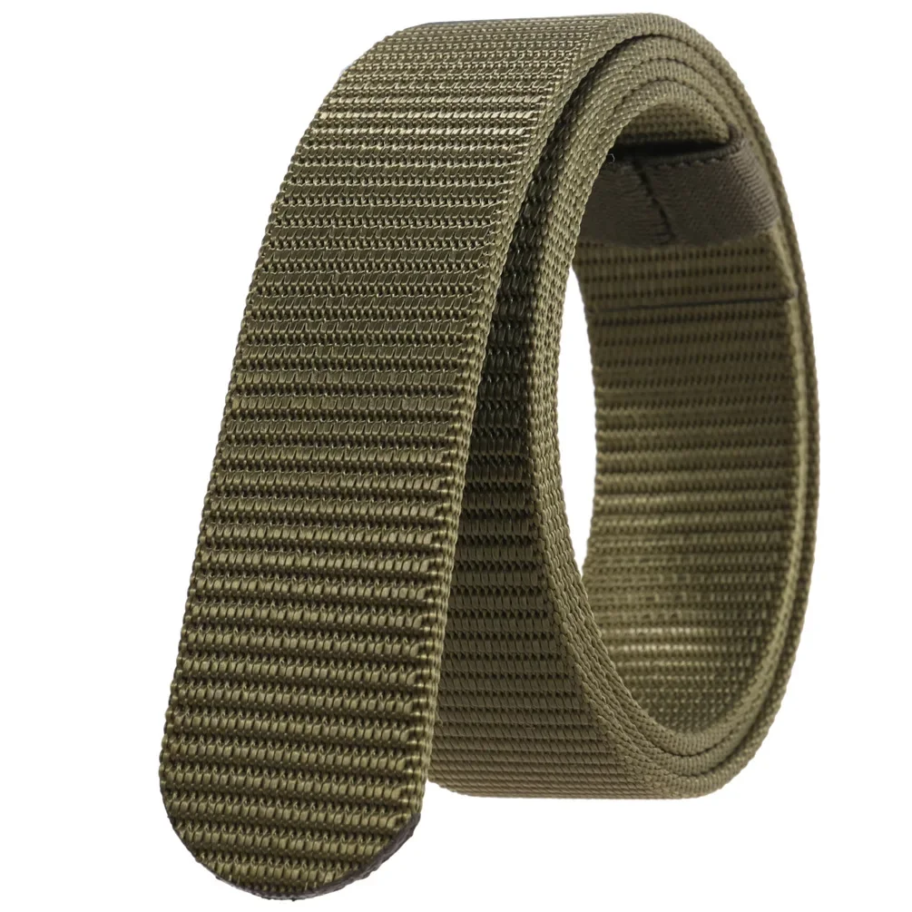 Unisex Canvas No Buckle Belt High Quality Outdoor Mountaineering Multifunctional Tactical Nylon Men Women Trouser Belt 3.4cm