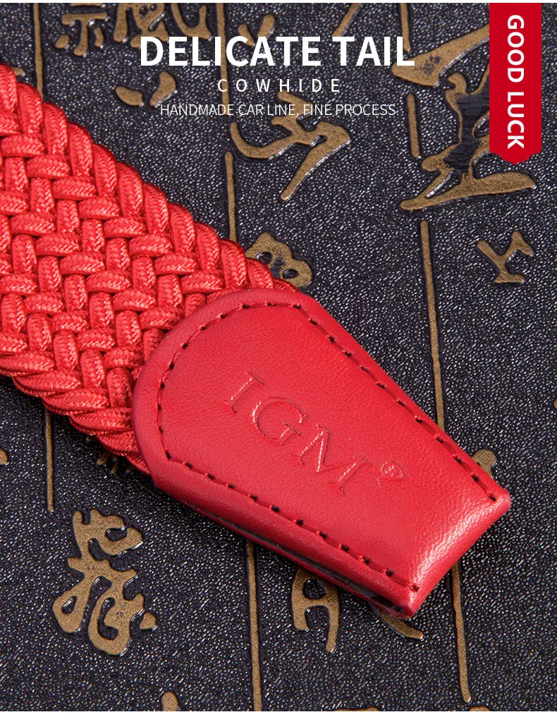 Intrinsic life red Men's and women's red woven canvas belts Jeans unisex Red Belts elastic belt
