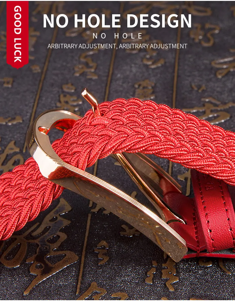 Intrinsic life red Men's and women's red woven canvas belts Jeans unisex Red Belts elastic belt