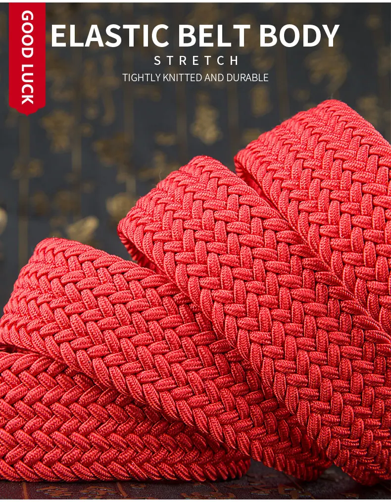 Intrinsic life red Men's and women's red woven canvas belts Jeans unisex Red Belts elastic belt