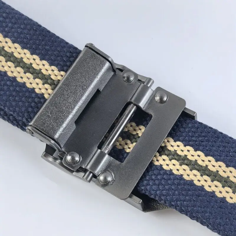 Fashion Men Belt Metal buckle stripe Canvas belt luxury designer Jeans Men women belts nylon