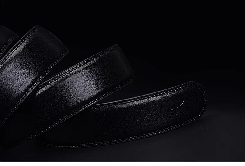 COWATHER Men's Automatic Buckle belt with Cow Genuine Leather BLACK BROWN Belts for Men brand Wide 3.5 cm CZ058