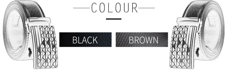 COWATHER Men's Automatic Buckle belt with Cow Genuine Leather BLACK BROWN Belts for Men brand Wide 3.5 cm CZ058