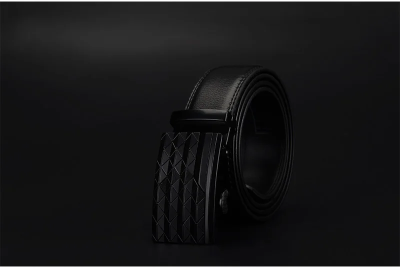 COWATHER Men's Automatic Buckle belt with Cow Genuine Leather BLACK BROWN Belts for Men brand Wide 3.5 cm CZ058