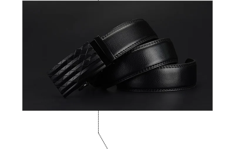 COWATHER Men's Automatic Buckle belt with Cow Genuine Leather BLACK BROWN Belts for Men brand Wide 3.5 cm CZ058