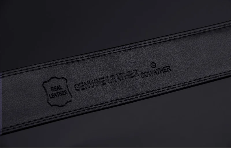 COWATHER Men's Automatic Buckle belt with Cow Genuine Leather BLACK BROWN Belts for Men brand Wide 3.5 cm CZ058