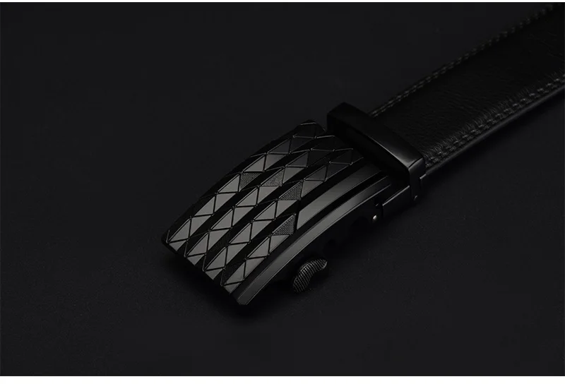 COWATHER Men's Automatic Buckle belt with Cow Genuine Leather BLACK BROWN Belts for Men brand Wide 3.5 cm CZ058