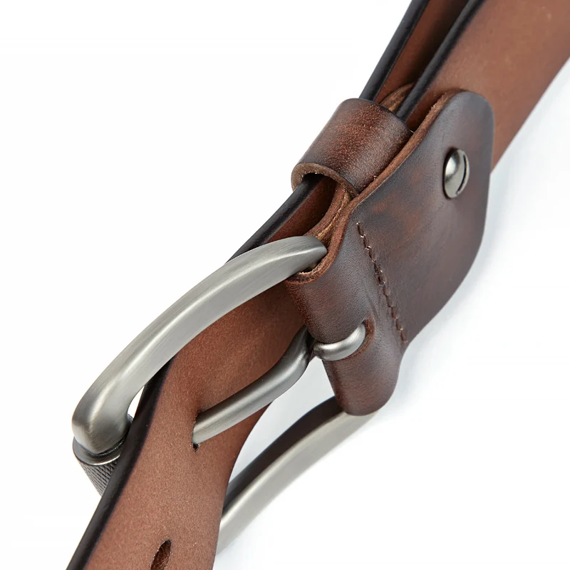 MEDYLA Men's Leather Belt Vintage Pin Buckle Natural Skin Waistband Strap Jeans Belt For Male Cowhide Belt Delivery In 24 Hours