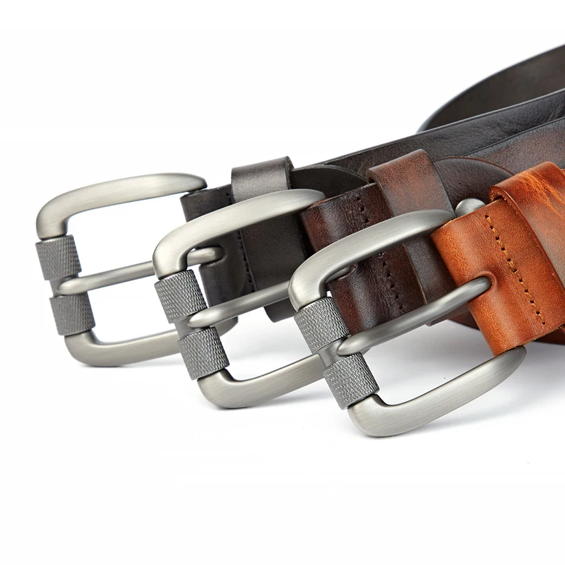 MEDYLA Men's Leather Belt Vintage Pin Buckle Natural Skin Waistband Strap Jeans Belt For Male Cowhide Belt Delivery In 24 Hours