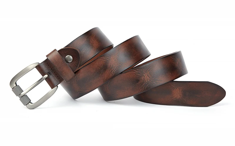 MEDYLA Men's Leather Belt Vintage Pin Buckle Natural Skin Waistband Strap Jeans Belt For Male Cowhide Belt Delivery In 24 Hours