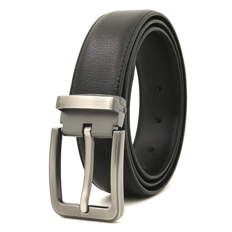3.3cm White Leather Belt Pin Buckle Youth Pants Casual Belt Original Belt for Men and Women