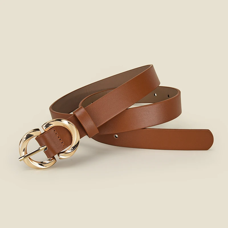 Personalized Women's Round Buckle Belt Paired With Skirt Jeans Belt Accessories Fashion Versatile Women's Birthday Party Gifts