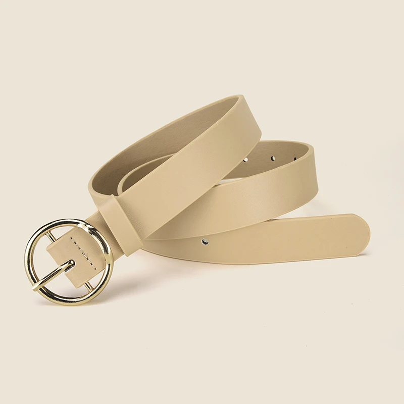Personalized Women's Round Buckle Belt Paired With Skirt Jeans Belt Accessories Fashion Versatile Women's Birthday Party Gifts