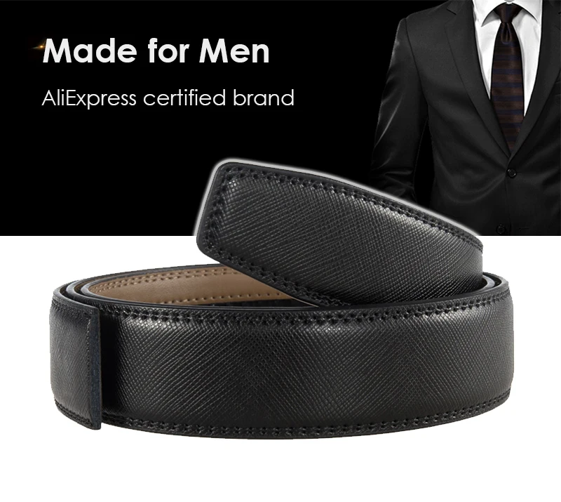 VATLTY 35mm Belt Strip for Men Premium Cowhide Fashion Trouser Girdle Non-Perforated 3.5cm Belt Without Buckle Leather Belt Male