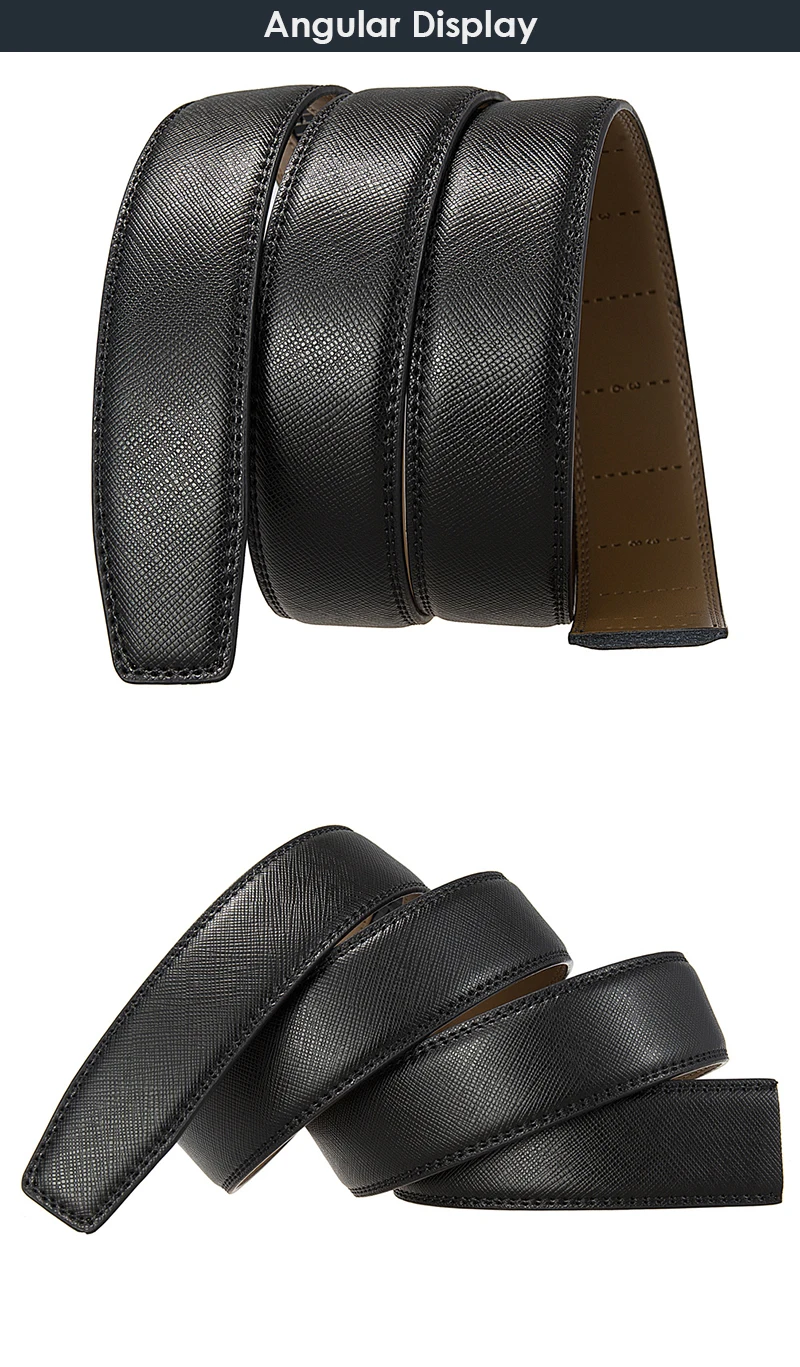 VATLTY 35mm Belt Strip for Men Premium Cowhide Fashion Trouser Girdle Non-Perforated 3.5cm Belt Without Buckle Leather Belt Male