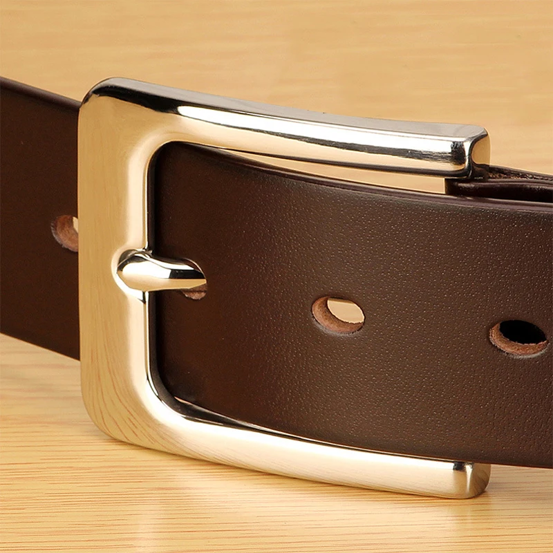3.8cm Stainless Steel Buckle Anti Allergy Men Strap Genuine Leather Belt Casual High Quality Belt Vintage Original Cowhide