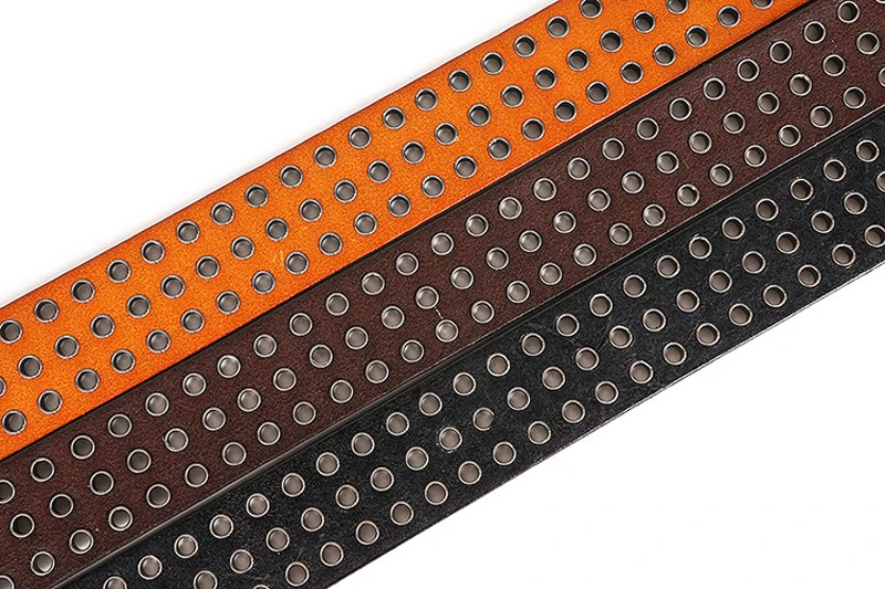 3 Needles Heavy Metal Cowboy Punk Belt Real Genuine Leather Hip Hop Belts Men Cross Square Rivet Jeans Belt Male Strap Studded