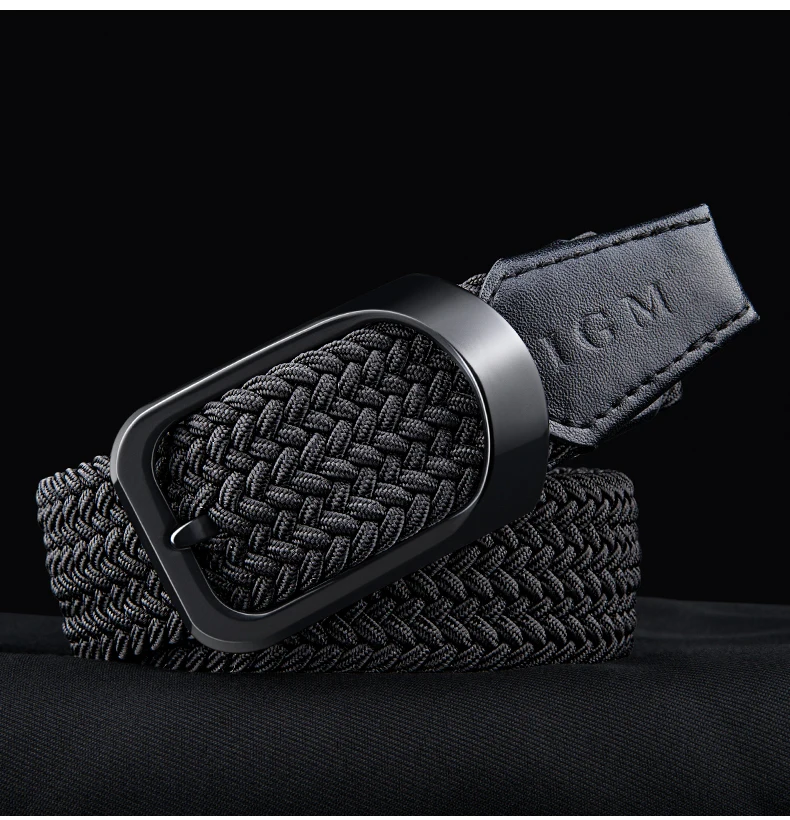 Belt Men's fashion canvas stretch belt braided non-hole design all-match young student jeans belt