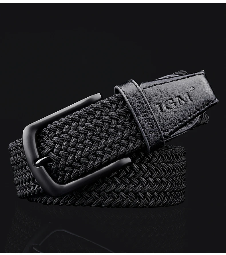 Belt Men's fashion canvas stretch belt braided non-hole design all-match young student jeans belt
