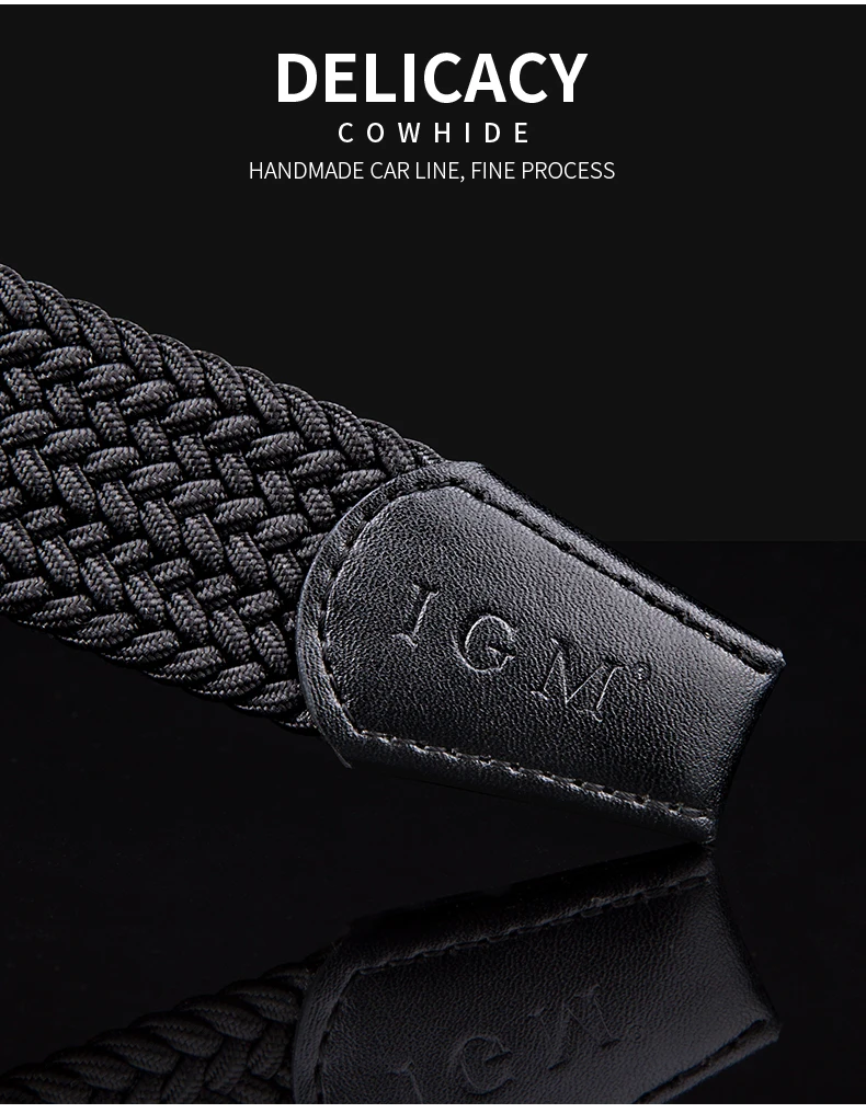 Belt Men's fashion canvas stretch belt braided non-hole design all-match young student jeans belt