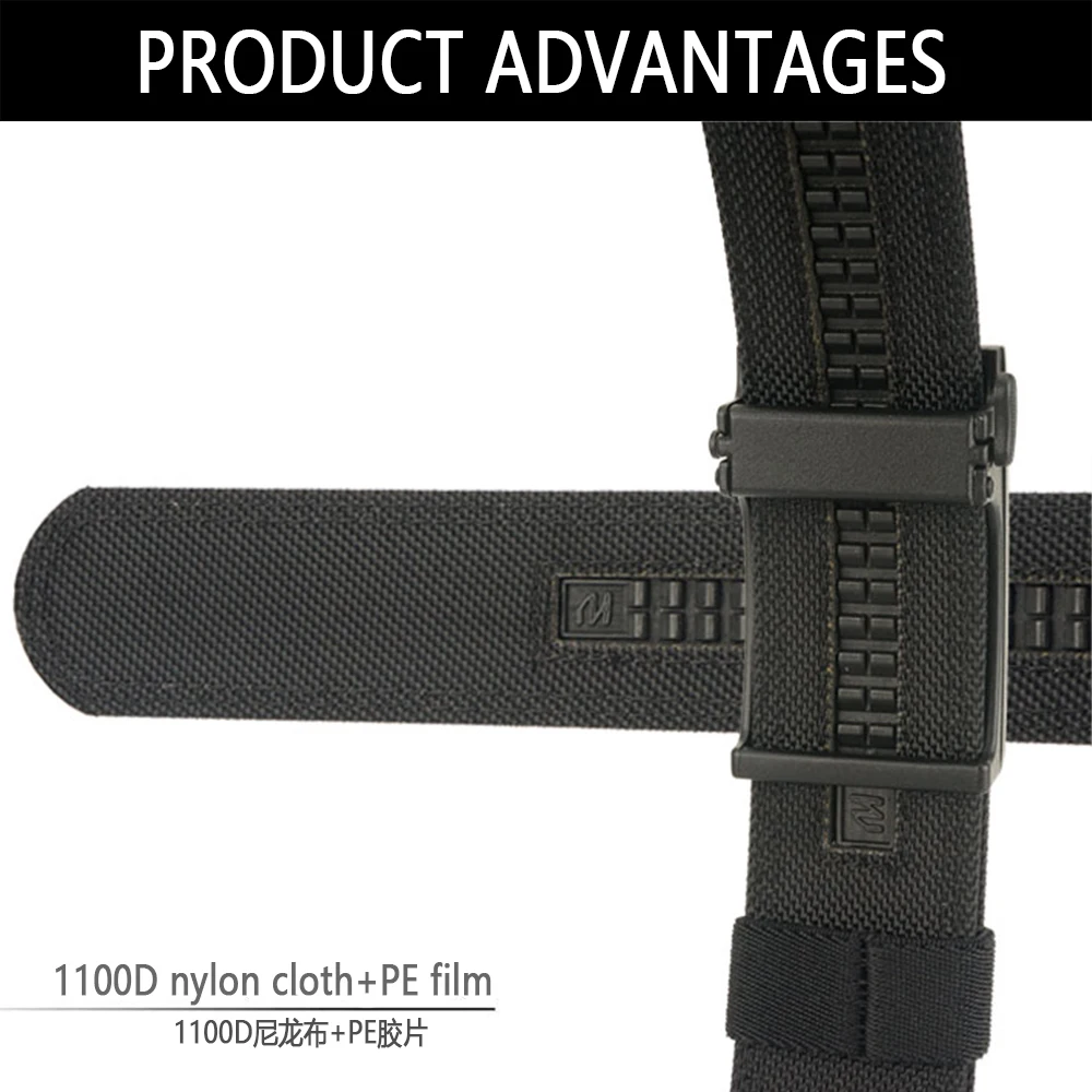 TUSHI New Hard Gun Belt for Men and Women Alloy Automatic Buckle Tactical IPSC Outdoor Belt 1100D Nylon Military Belt Male