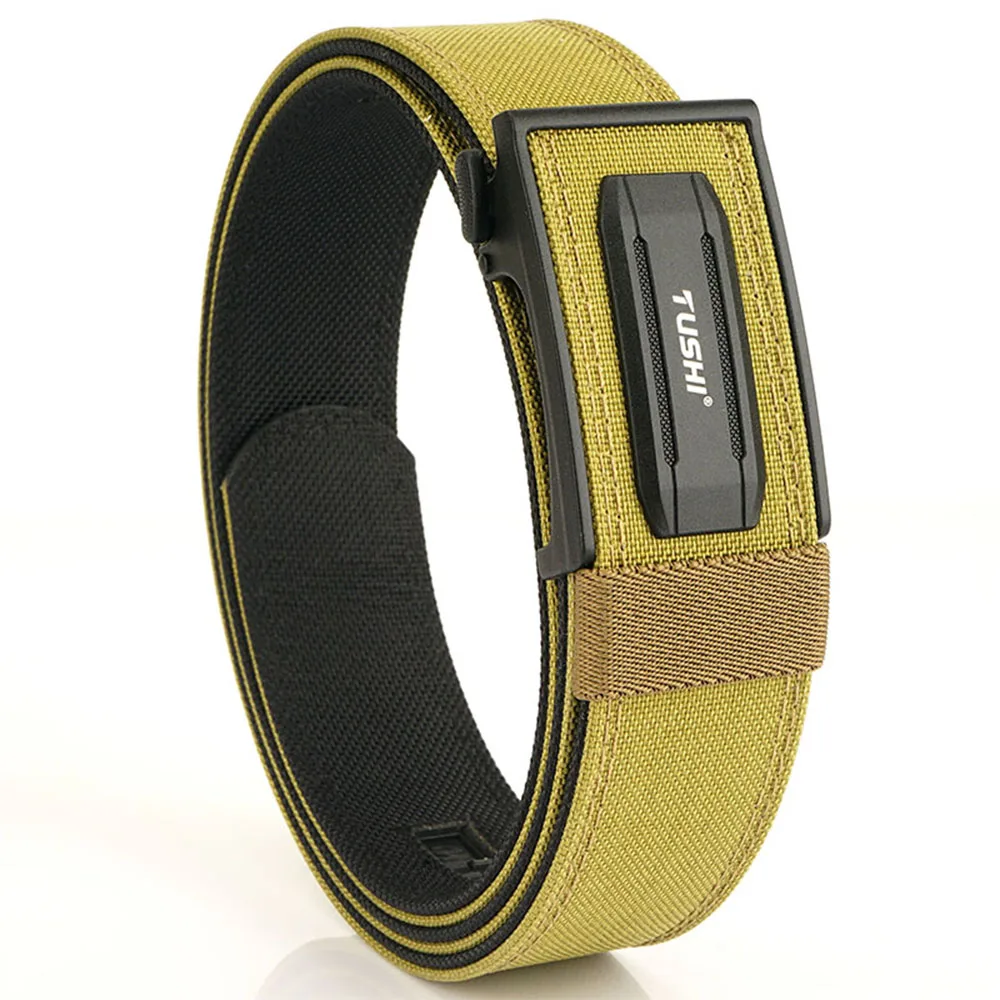 TUSHI New Hard Gun Belt for Men and Women Alloy Automatic Buckle Tactical IPSC Outdoor Belt 1100D Nylon Military Belt Male