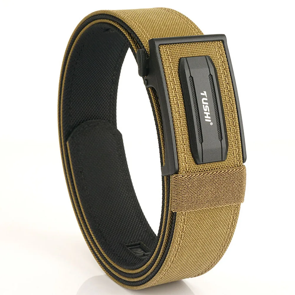 TUSHI New Hard Gun Belt for Men and Women Alloy Automatic Buckle Tactical IPSC Outdoor Belt 1100D Nylon Military Belt Male