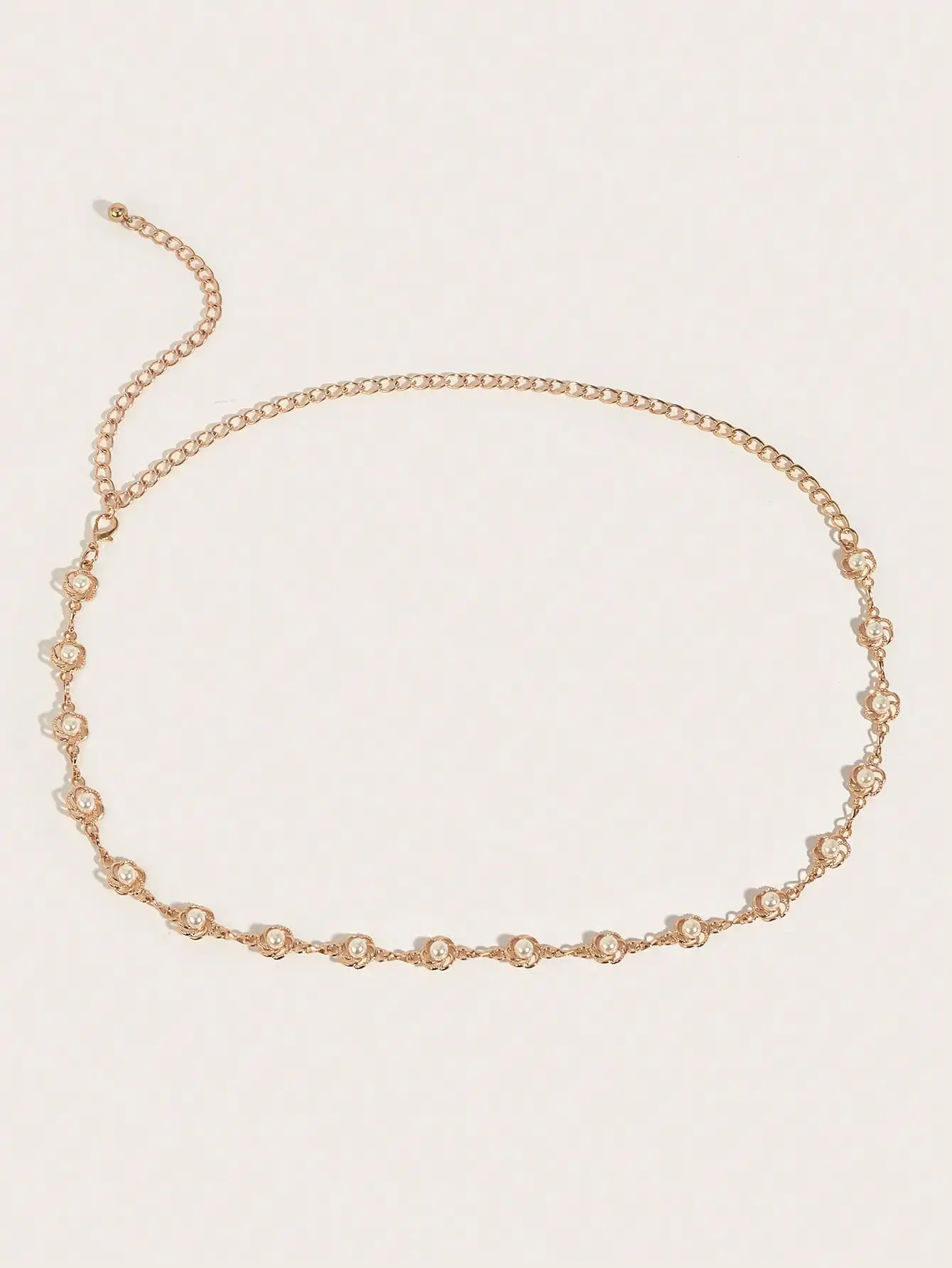 HERSHINE 1-piece plus-size women's hollow-out pearl and floral waist chain, an elegant and fashionable accessory，spring，summer