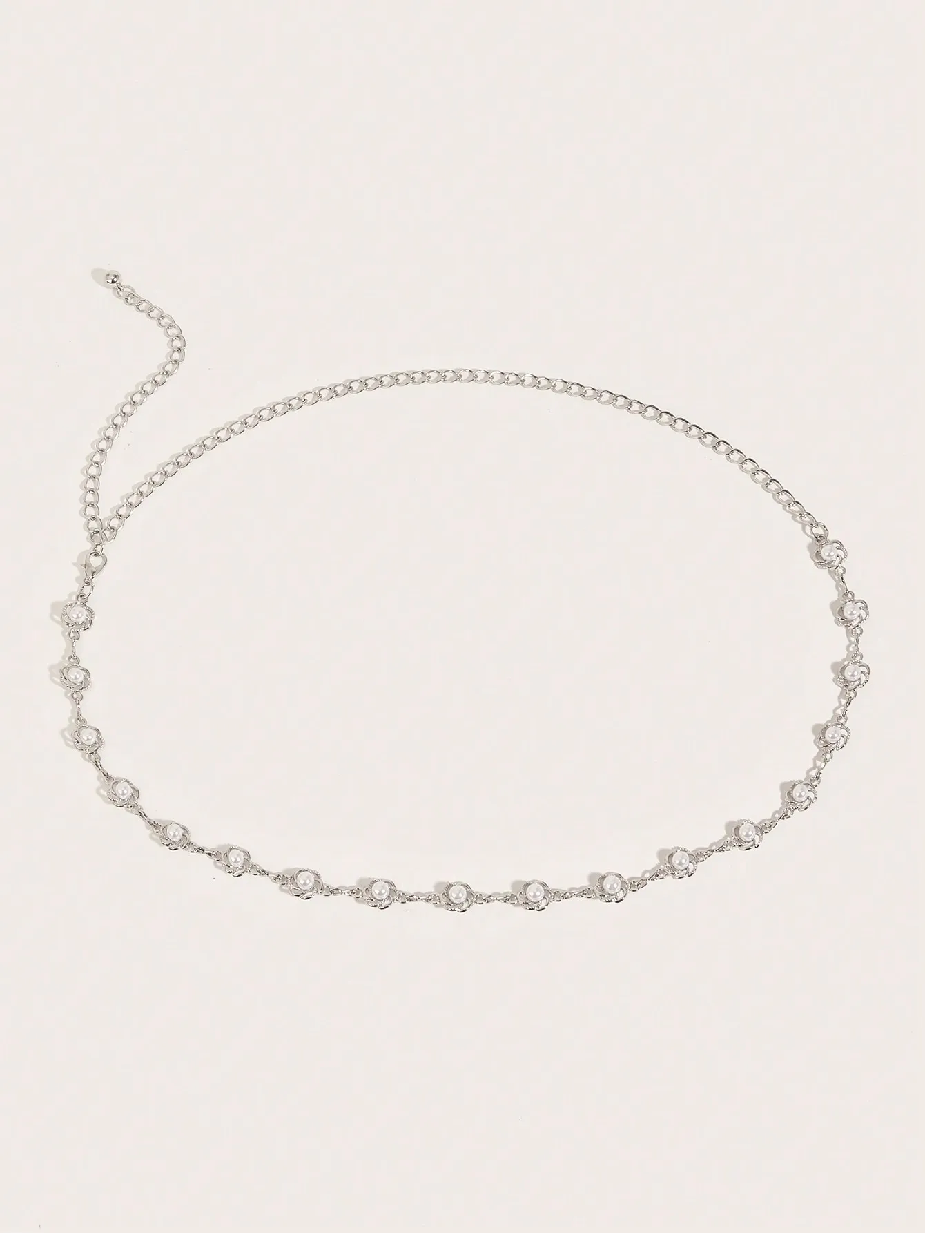 HERSHINE 1-piece plus-size women's hollow-out pearl and floral waist chain, an elegant and fashionable accessory，spring，summer