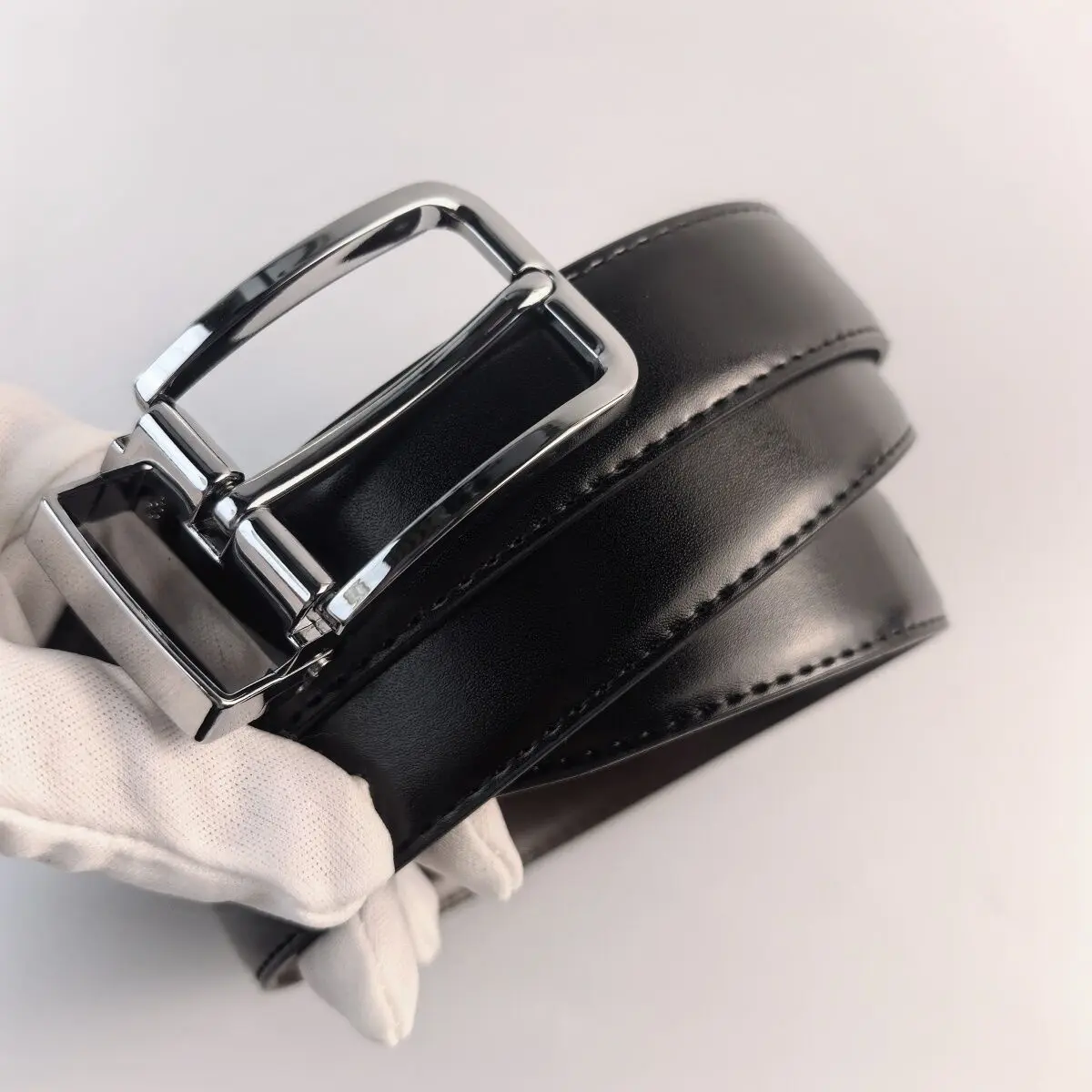 New Men's Trouser Belt Alloy Silver Metal Buckle Leather Belt Male 28mm33mm Cowhide 125cm Brown Belt Girdle