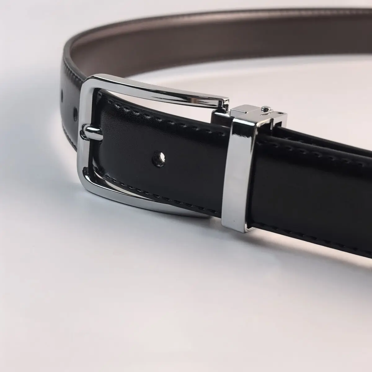New Men's Trouser Belt Alloy Silver Metal Buckle Leather Belt Male 28mm33mm Cowhide 125cm Brown Belt Girdle