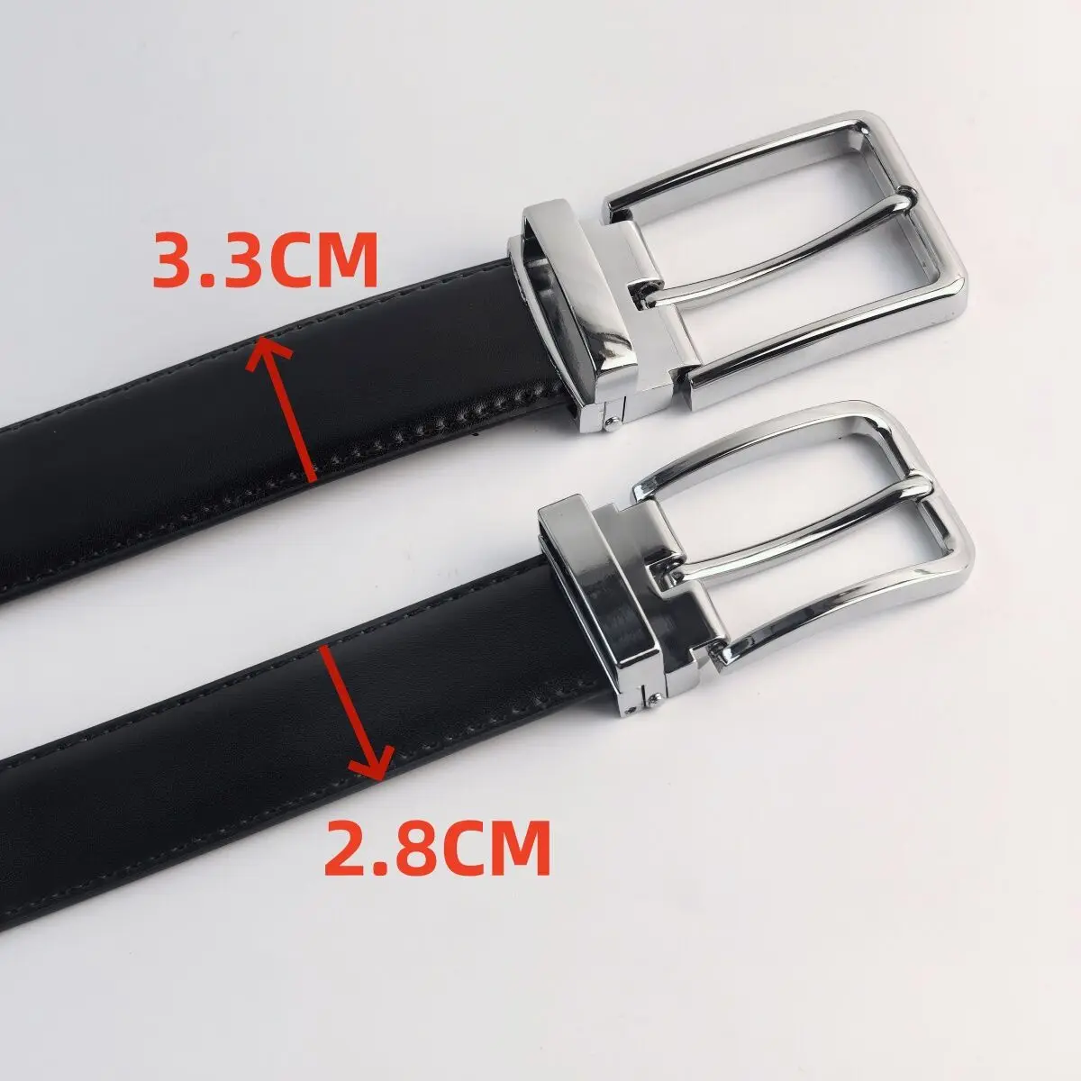 New Men's Trouser Belt Alloy Silver Metal Buckle Leather Belt Male 28mm33mm Cowhide 125cm Brown Belt Girdle