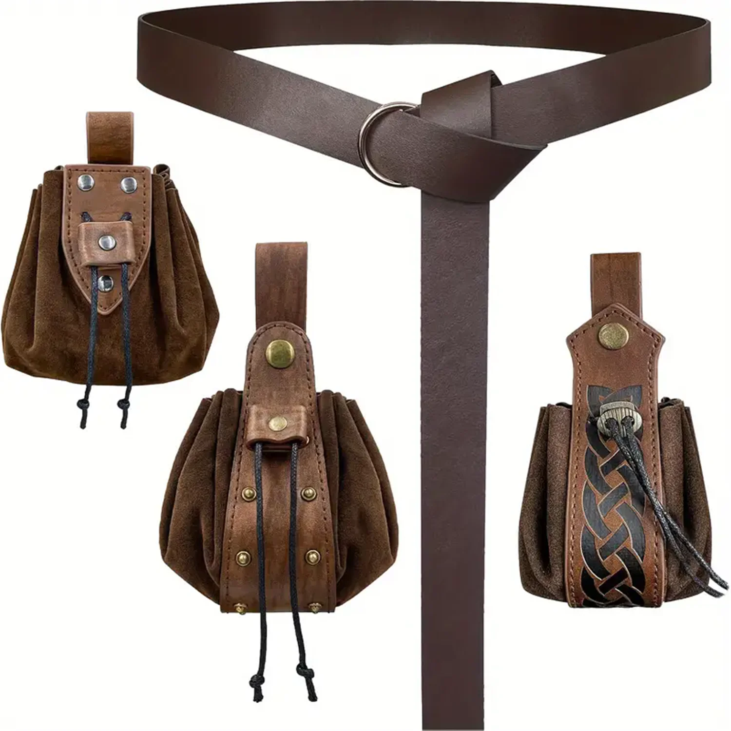 Medieval Retro Waist Bag Viking Style Hanging Belt Coin Purse Knight Fanny Pack Portable Men Women Money Pouch Costume Props