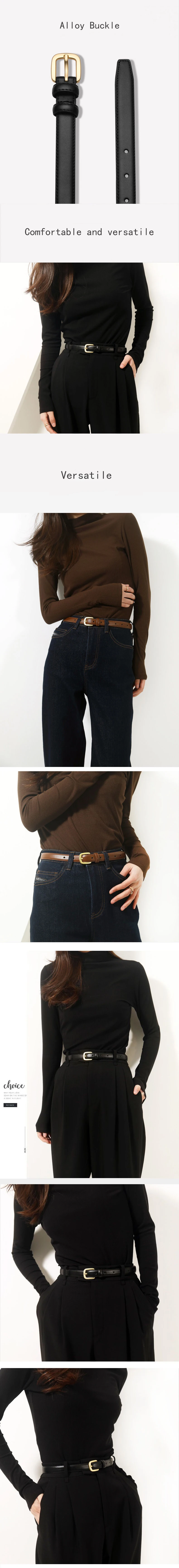 Classic Women Belt Black Needle Buckle Retro Jeans Leather Fashion Belt High Quality Strap