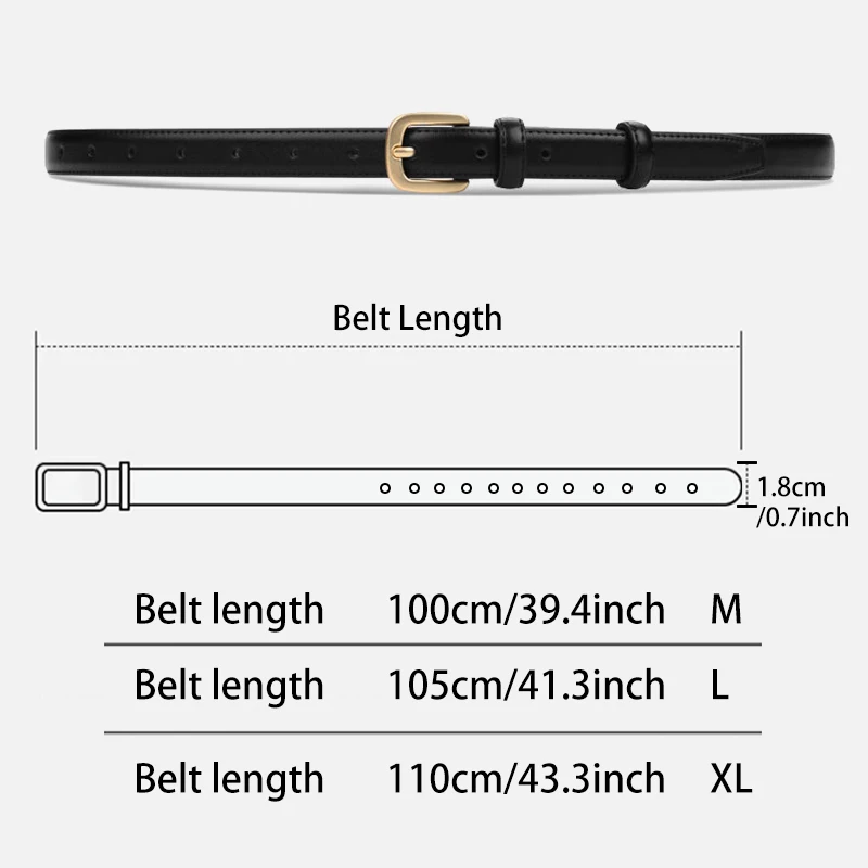 Classic Women Belt Black Needle Buckle Retro Jeans Leather Fashion Belt High Quality Strap