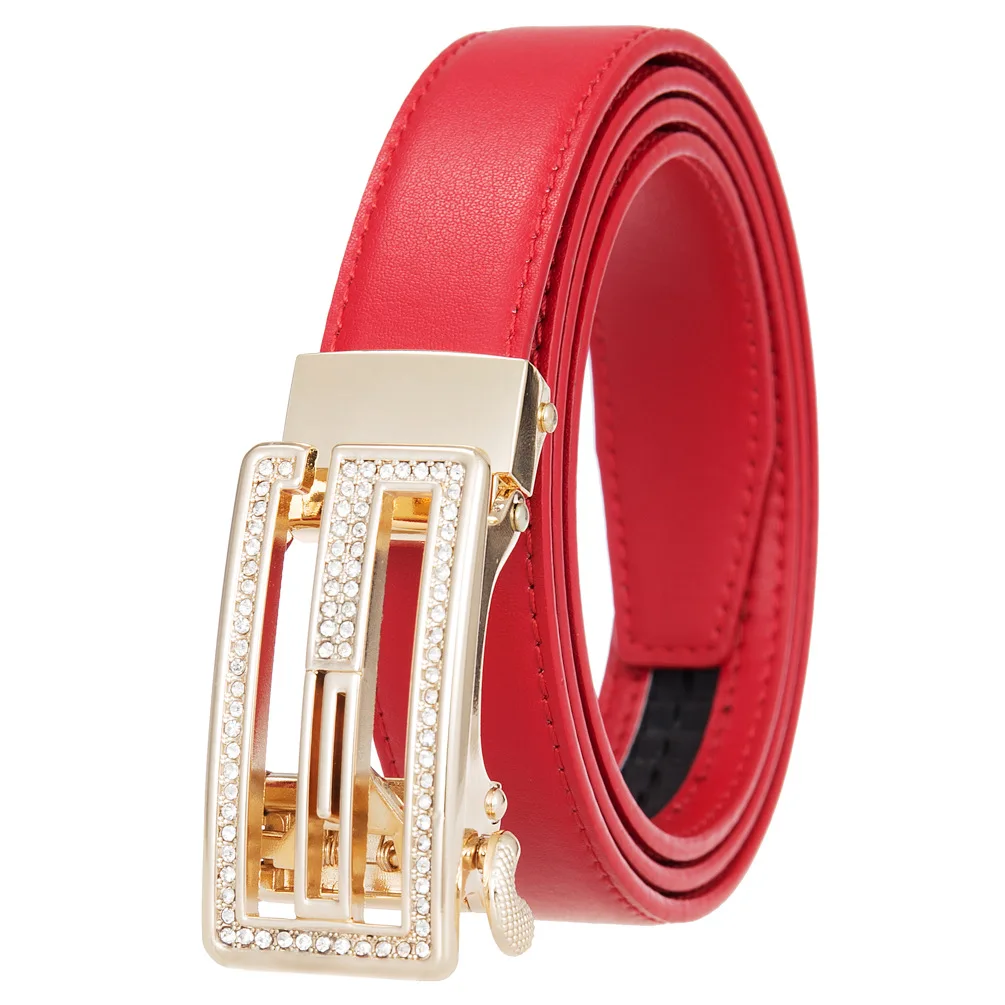New Women Belt Genuine Leather Luxury Designer Adjustable Belt Buckle Fashion Fine Jeans Belt LY125-25128-1