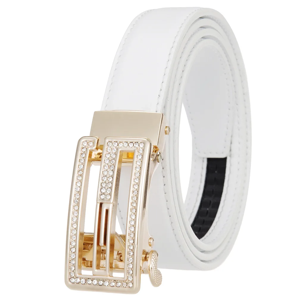New Women Belt Genuine Leather Luxury Designer Adjustable Belt Buckle Fashion Fine Jeans Belt LY125-25128-1