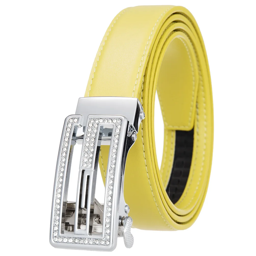 New Women Belt Genuine Leather Luxury Designer Adjustable Belt Buckle Fashion Fine Jeans Belt LY125-25128-1