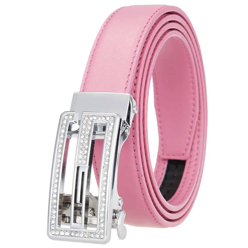 New Women Belt Genuine Leather Luxury Designer Adjustable Belt Buckle Fashion Fine Jeans Belt LY125-25128-1