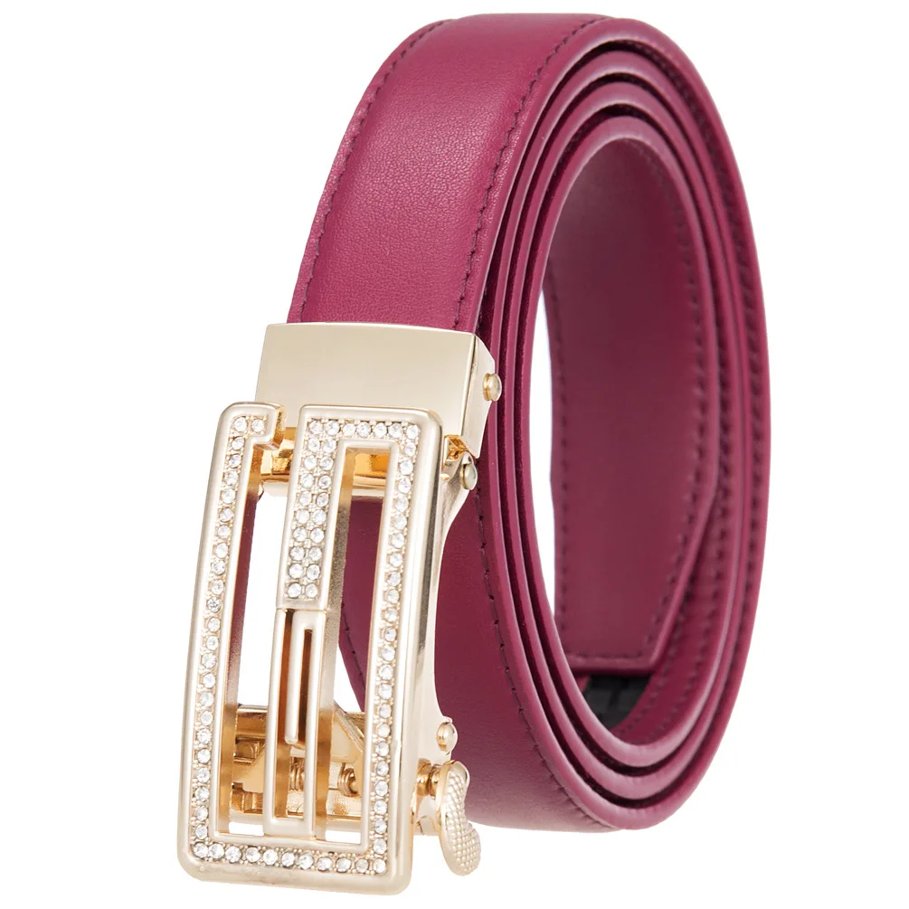 New Women Belt Genuine Leather Luxury Designer Adjustable Belt Buckle Fashion Fine Jeans Belt LY125-25128-1