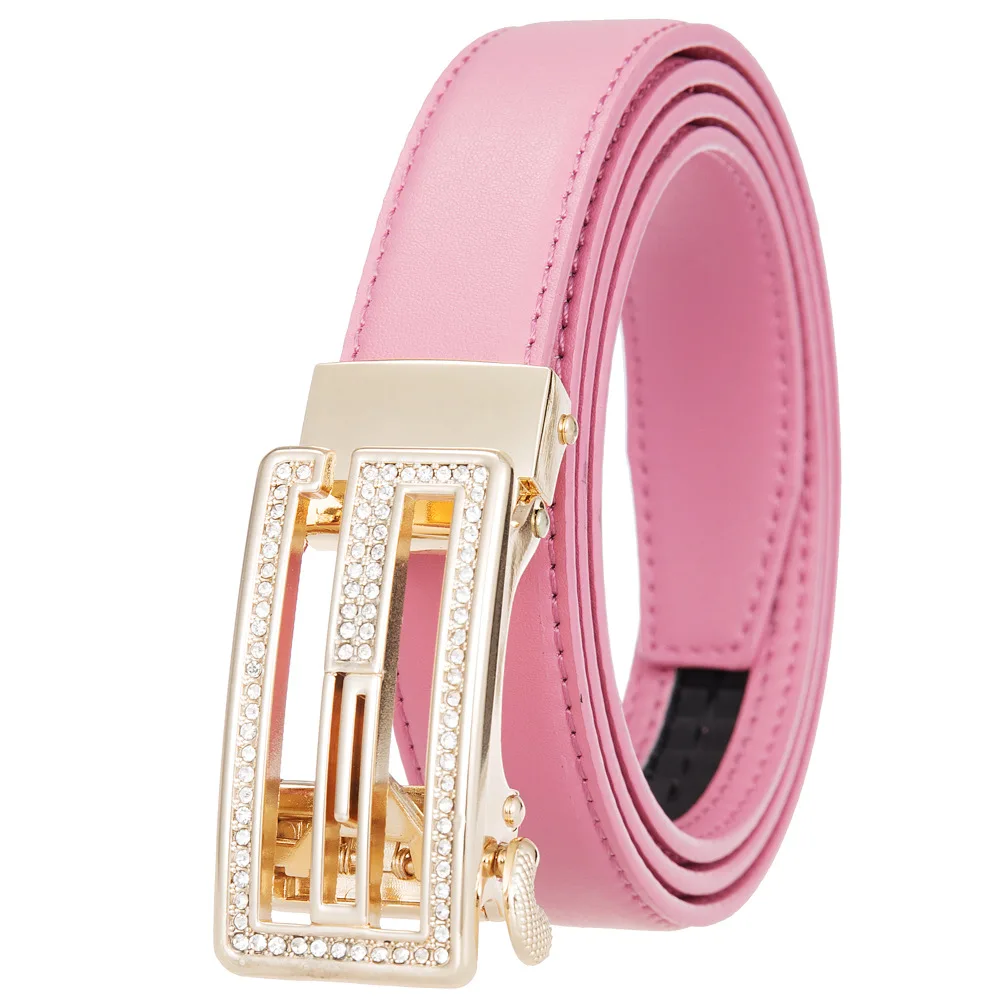 New Women Belt Genuine Leather Luxury Designer Adjustable Belt Buckle Fashion Fine Jeans Belt LY125-25128-1