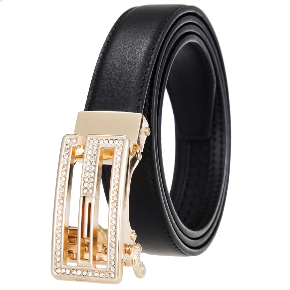 New Women Belt Genuine Leather Luxury Designer Adjustable Belt Buckle Fashion Fine Jeans Belt LY125-25128-1