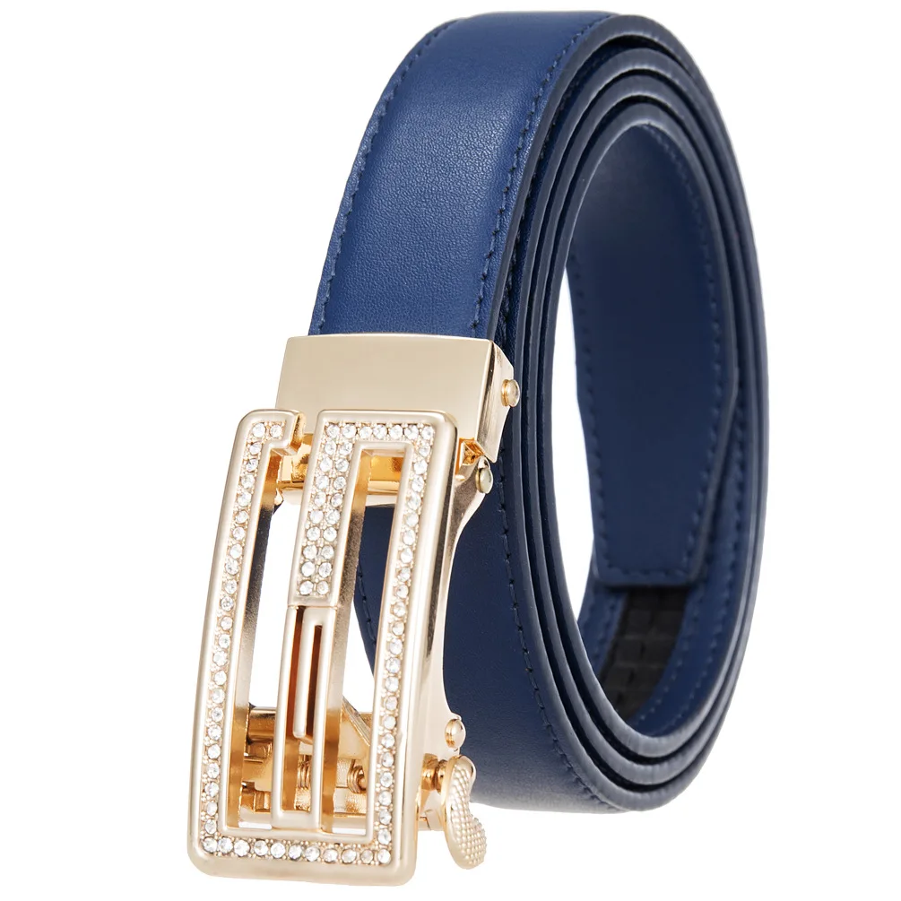 New Women Belt Genuine Leather Luxury Designer Adjustable Belt Buckle Fashion Fine Jeans Belt LY125-25128-1