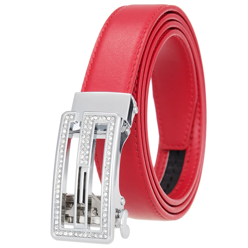 New Women Belt Genuine Leather Luxury Designer Adjustable Belt Buckle Fashion Fine Jeans Belt LY125-25128-1