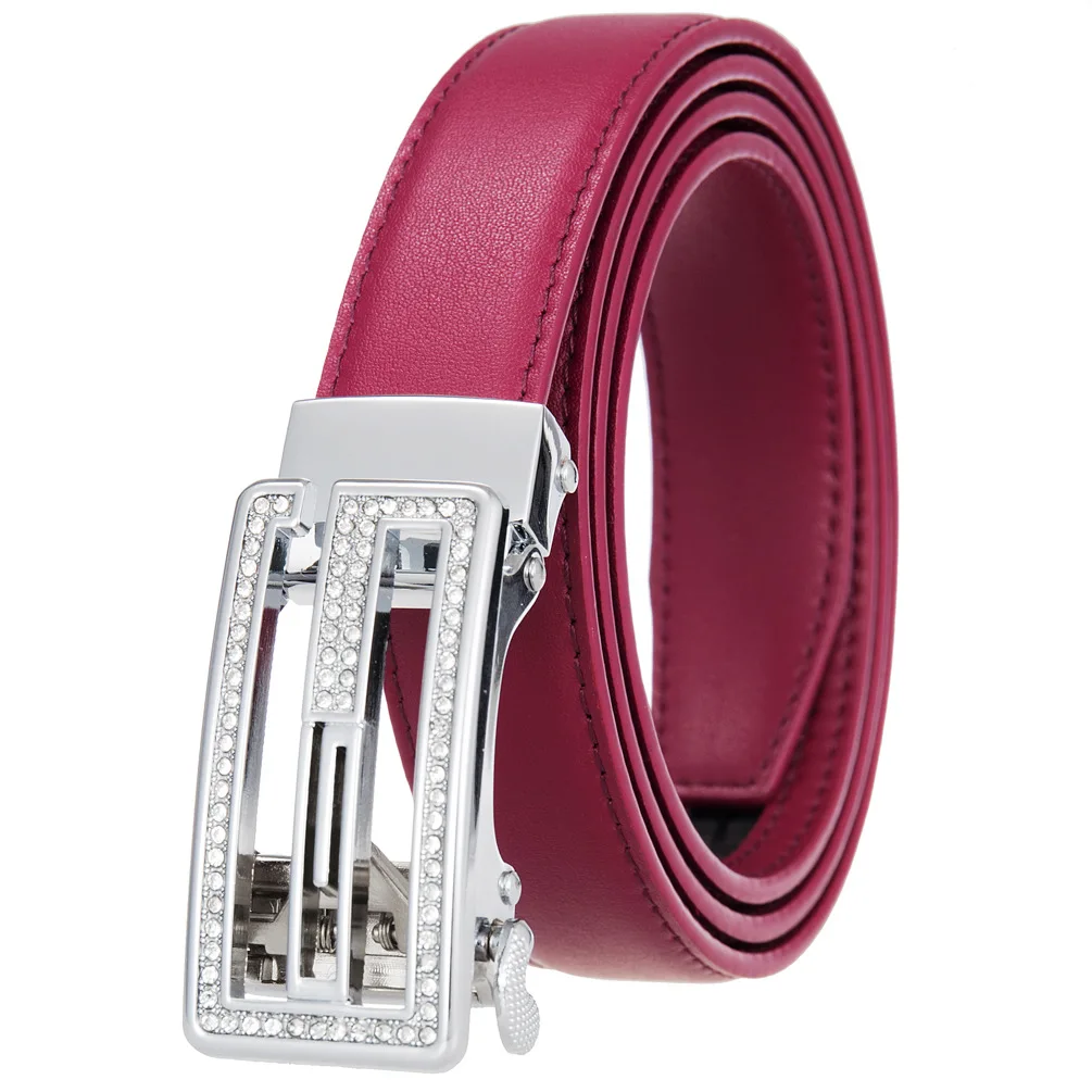 New Women Belt Genuine Leather Luxury Designer Adjustable Belt Buckle Fashion Fine Jeans Belt LY125-25128-1