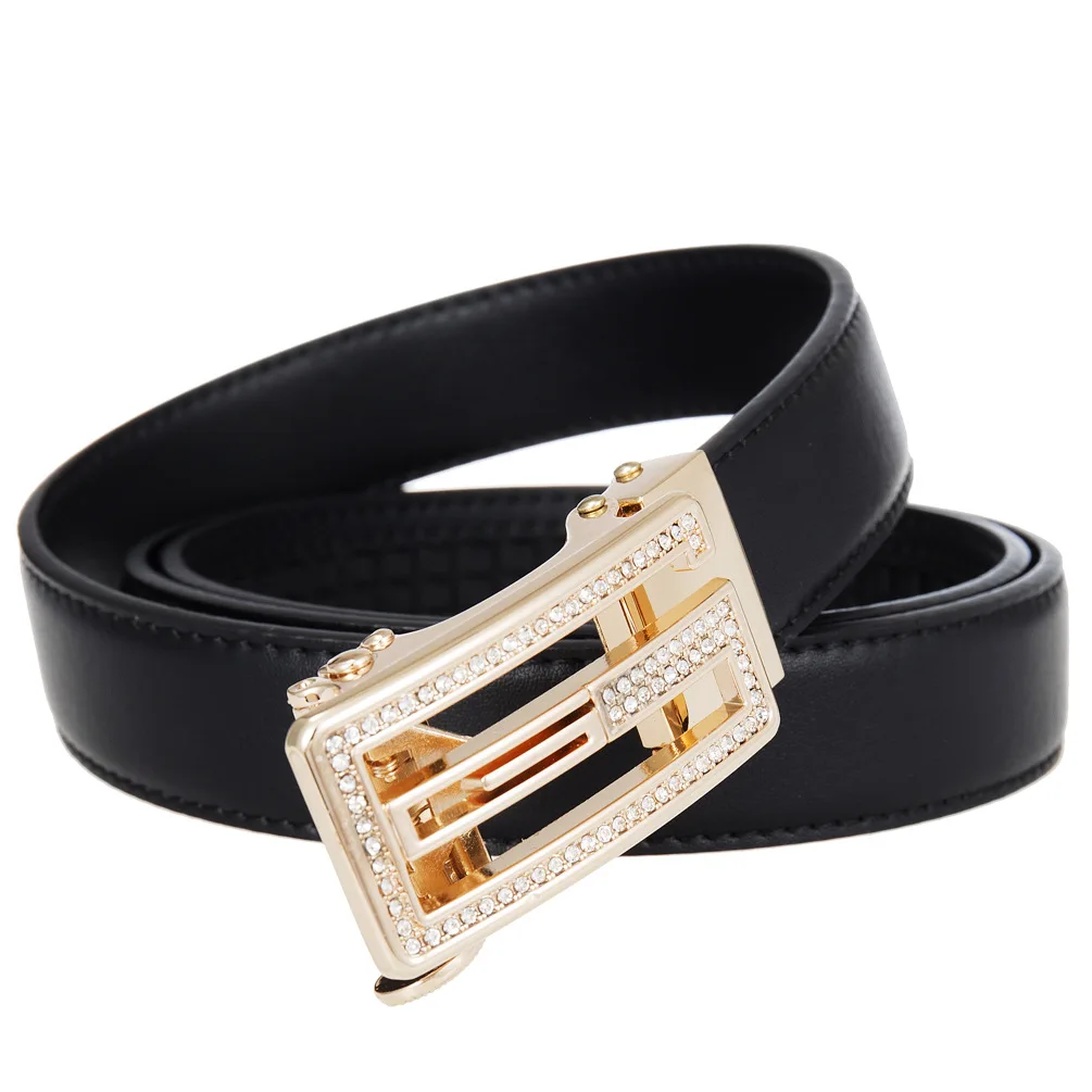 New Women Belt Genuine Leather Luxury Designer Adjustable Belt Buckle Fashion Fine Jeans Belt LY125-25128-1